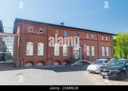 Szczecinek, Poland - May 31, 2021: Dormitory No. 2 in Szczecinek. Stock Photo