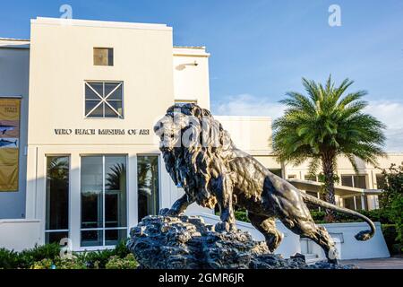 Vero Beach Florida,Museum of Art,front,statue,artist Takashima Shun-un,Lion,FL150903049 Stock Photo