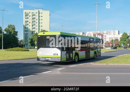 Pila, Poland - May 31, 2021: Bus of public transport in Pila city. Stock Photo