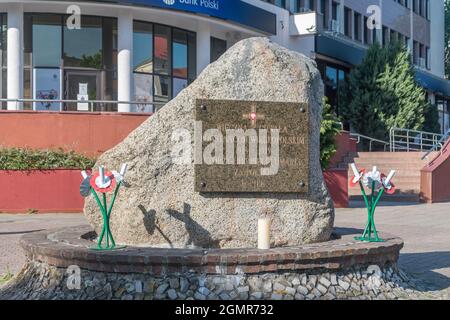 Pila, Poland - May 31, 2021: Memorial to members of Greater Poland uprising. Stock Photo