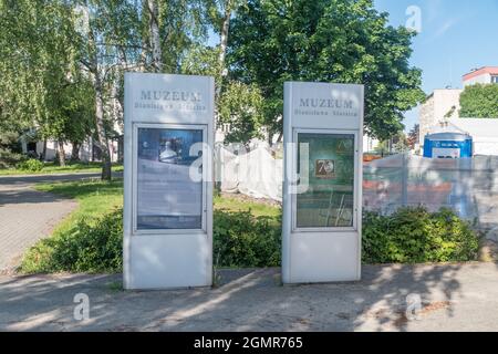 Pila, Poland - May 31, 2021: Sign board at Stanislaw Staszic Museum. Stock Photo