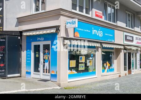 Liberec, Czech Republic - June 2, 2021: Invia travel agency. Stock Photo