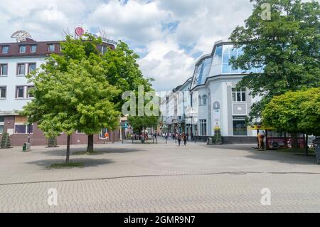 Zilina, Slovakia - June 5, 2021: View in square of Andrej Hlinka.