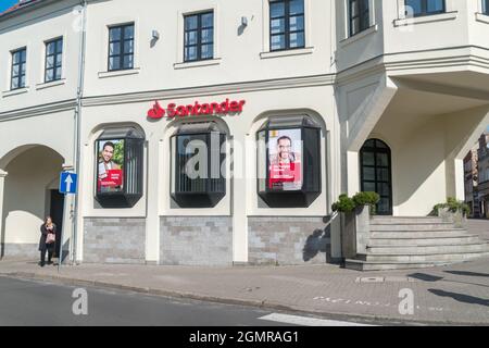 Swiebodzin, Poland - June 1, 2021: Branch of the brand Santander bank. Stock Photo