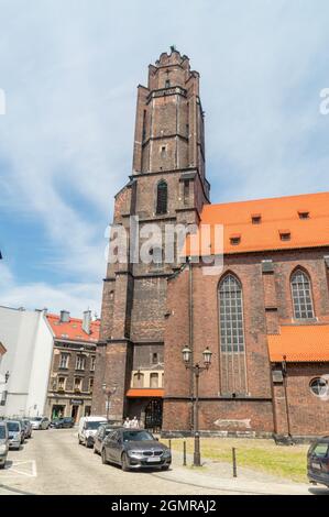 Gliwice, Poland - June 4, 2021: Surroundings of the All Saints church in Gliwice. Stock Photo