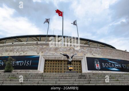 Istanbul, Turkey - September 2021: Vodafone Stadium in Besikitas, Istanbul, the home stadium for Turkish football club Besikitas Stock Photo