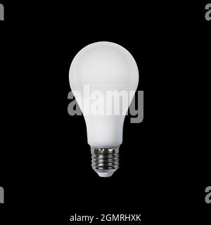 LED lamp isolated on black background. LED bulb close up Stock Photo