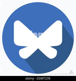 Icon Vector of Butterfly - Long Shadow Style - Simple illustration, Editable stroke, Design template vector, Good for prints, posters, advertisements, Stock Vector