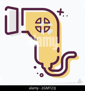 Icon Vector of Hair Dryer - MBE Syle - Simple illustration, Editable stroke, Design template vector, Good for prints, posters, advertisements, announc Stock Vector
