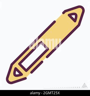 Icon Vector of Double Eye Pencil - Line Cut Style - Simple illustration, Editable stroke, Design template vector, Good for prints, posters, advertisem Stock Vector