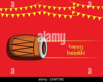 Baisakhi Hindu Festival Background Stock Vector