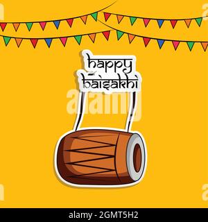 Baisakhi Hindu Festival Background Stock Vector