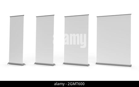 Roll up or Pull up Banner Mechanism stand showing the base, the extrusion  and the poles of the system, Executive Rola 3d rendered illustration.  Alumin Stock Photo - Alamy