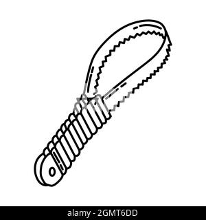 Deshedding blade for Pet Grooming Tools Hand Drawn Icon Set Vector. Stock Vector