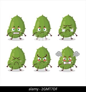 Virus desease cartoon character with various angry expressions. Vector illustration Stock Vector