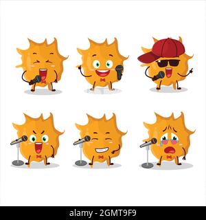 A Cute Cartoon design concept of virus germ singing a famous song. Vector illustration Stock Vector
