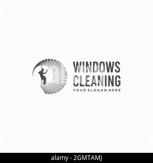 modern WINDOWS CLEANING company Logo design Stock Vector