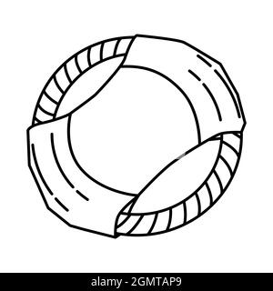 Dog Flying Pets Natural Cotton Rope for Pet Toys Device Hand Drawn Icon Set Vector. Stock Vector