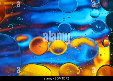 Green background whit red with blue abstract and dynamic bubble composition for web and posters Stock Photo