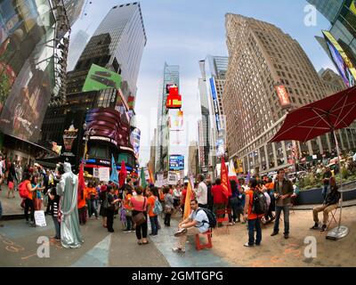 Times Square, New York USA - 4 November 2011; lots people in view - as always. Times Square is one of those places that always makes you feel that you Stock Photo