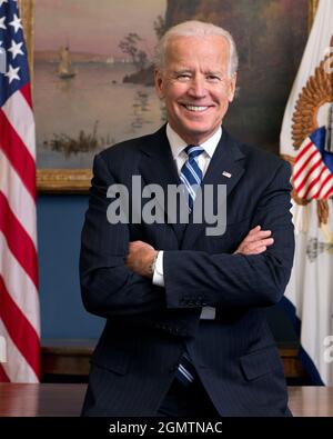 Official portrait of Vice President Joe Biden in his West Wing Office at the White House, Jan. 10, 2013. Official White House Photo by David Lieneman. Stock Photo