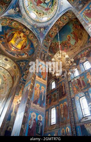 St Petersburg, Russia - 12 June 2011; no people in view. The Church of the Saviour on Spilled Blood is one of the classic sights of St. Petersburg, Ru Stock Photo