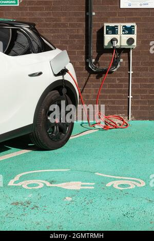 An electric on charge in Edinburgh Stock Photo