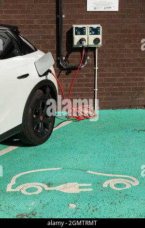 An electric on charge in Edinburgh Stock Photo