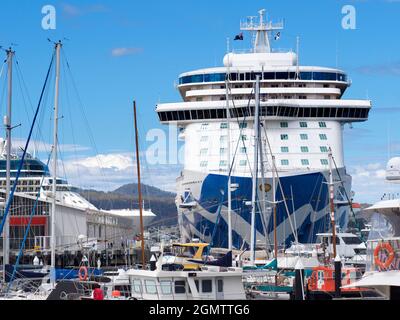 Hobart, Tasmania, Australia - 22 February 2109;  Hobart is the capital of Tasmania, Australia. It is also the second oldest city in the country, after Stock Photo