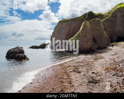 Cushendun is a pretty little coastal village in County Antrim, Northern Ireland. ItÕs only 15 miles from The Mull of Kintyre in Scotland, which can ea Stock Photo