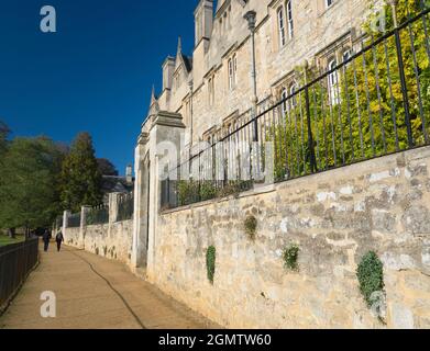 Oxford, England - 19 October 2018; Two persons walking in shot. Deadman's Walk is a scenic public footpath running east-west in central Oxford, Englan Stock Photo