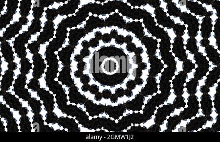 Black white geometric background. Ethnic pattern of the peoples of the East and Asia. Creative doodling style with swirls. Template for wallpaper, sta Stock Photo