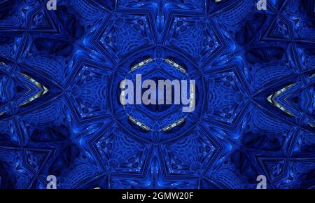 Neon shape on Blue textured background. Gradient color background design. Futuristic design posters. Neon glowing techno lines, blue hi-tech futuristi Stock Photo