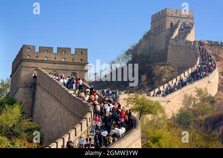 Badaling, China - 18 October 2006 Badaling is one of the most spectacular portions of the Great Wall. Moreover, it is easily accessible from Beijing a Stock Photo