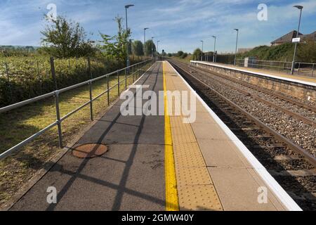 Radley Village, Oxfordshire, England - 24 September 2019    Radley is fortunate to be a small village with a main line railway station, linking it to Stock Photo