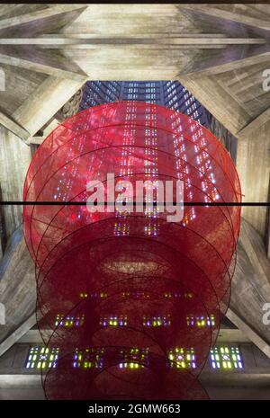 Le Havre, Normandy France - 30 May 2017  No, this is not the interior of a modern art gallery. It's actually inside the striking neo-Gothic St Joseph Stock Photo