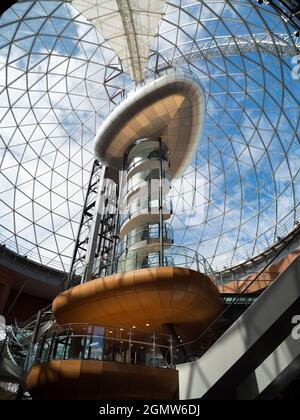 Belfast, Ulster, UK - 11 June 2017. Inside a shiny, modern and futuristic Belfast Shopping Centre. Yes, I know, they all look the same! It could be ju Stock Photo