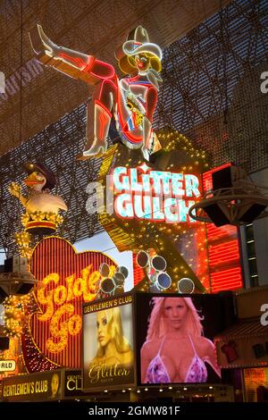 Las Vegas, Arizona - June 2008; Vegas is a triumph of glitz, glitter and bad taste. Plus a layer of sleaze that is only nominally concealed. Here we s Stock Photo