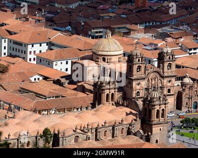 Cusco, Peru - 11 May 2018   The cathedral Basilica of the Assumption of the Virgin, also known as Cusco Cathedral, was started in 1554 and completed a Stock Photo