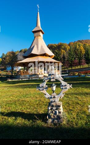 B‰rsana, Maramures, Romania - 15 October 2018    B‰rsana houses a famous group of wooden Orthodox churches and monsateries in Maramures County in Tran Stock Photo