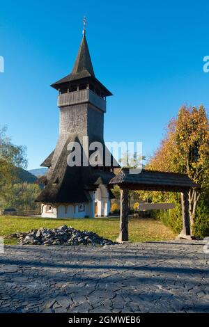 B‰rsana, Maramures, Romania - 15 October 2018    B‰rsana houses a famous group of wooden Orthodox churches and monsateries in Maramures County in Tran Stock Photo