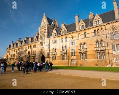 Oxford, England - 11 December 2018;  Christ Church College of Oxford University, England, is one of the oldest and grandest colleges. Here we see its Stock Photo