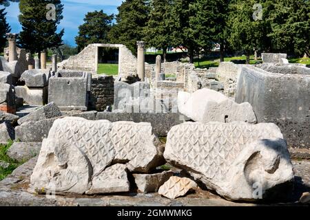 Salona, Croatia - 9 April 2018 Founded by the early Greeks several centuries BCE, the ancient city of Salona was the capital of the the Roman Province Stock Photo