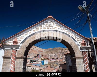 Potosi, Bolivia - 22 May 2018   Potosi and its history are inextricably linked with silver. One of the highest cities in the world at an elevation of Stock Photo