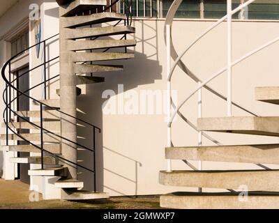 Oxford, England - 11 December 2018 Spiral staircases can be places of great visual impact and abstract beauty, as shown by this fine example in a Tham Stock Photo