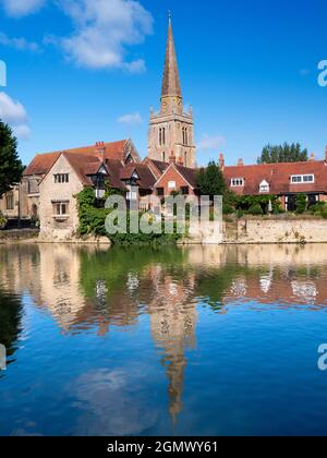 Abingdon, England - 25 August 2018     Abingdon claims to be the oldest town in England. And its oldest surviving building is medieval the St Helen's Stock Photo