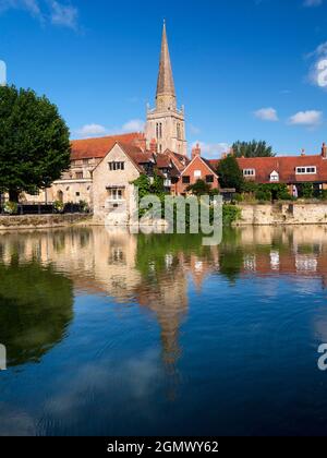 Abingdon, England - 25 August 2018     Abingdon claims to be the oldest town in England. And its oldest surviving building is medieval the St Helen's Stock Photo