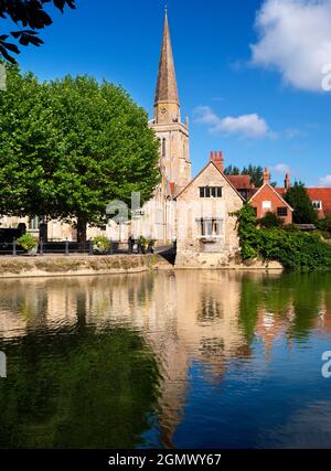 Abingdon, England - 25 August 2018     Abingdon claims to be the oldest town in England. And its oldest surviving building is medieval the St Helen's Stock Photo