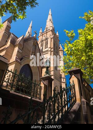 Sydney, Australia - 15 February 2019   Despite its grand Gothic-style interior, St Mary's Catholic Cathedral was only completed in 1933. Before then, Stock Photo