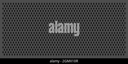 Peg board with oval holes. Rectangle grey peg board perforated texture background for working bench tools. Vector illustration. Stock Vector